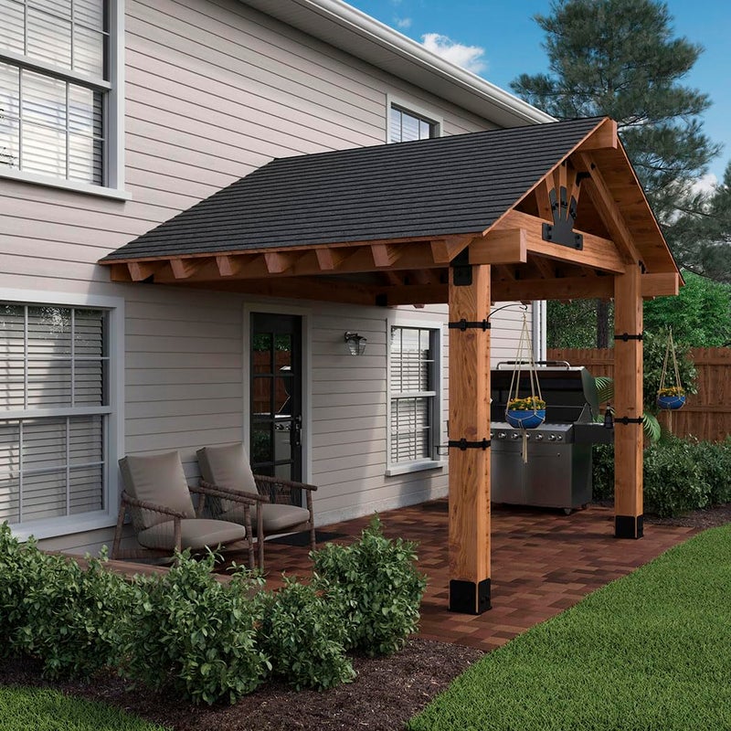 OZCO Ironwood 8x8 Post Band with Matching Hardware | Black Powder-Coated Galvanized Steel Clamp for Outdoor Wood Structures, 51787 - Image 4